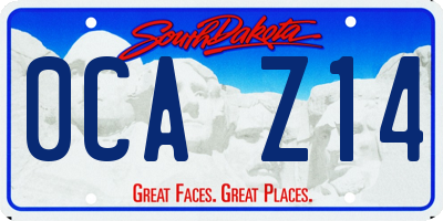 SD license plate 0CAZ14