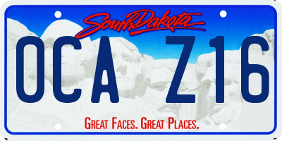 SD license plate 0CAZ16