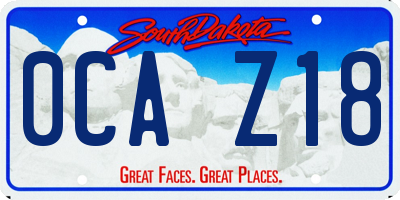 SD license plate 0CAZ18