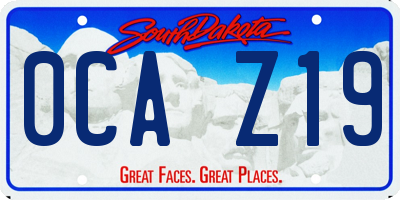 SD license plate 0CAZ19