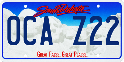 SD license plate 0CAZ22