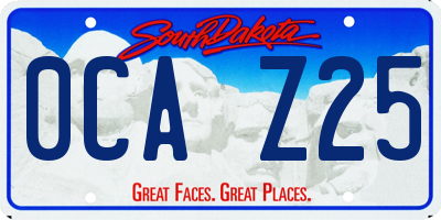 SD license plate 0CAZ25