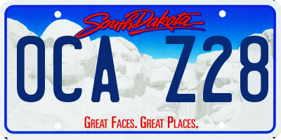 SD license plate 0CAZ28