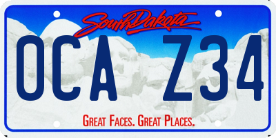 SD license plate 0CAZ34