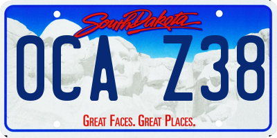 SD license plate 0CAZ38