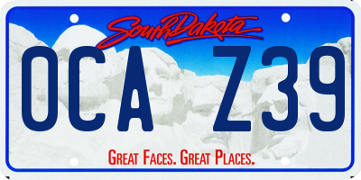 SD license plate 0CAZ39