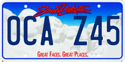 SD license plate 0CAZ45