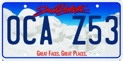 SD license plate 0CAZ53