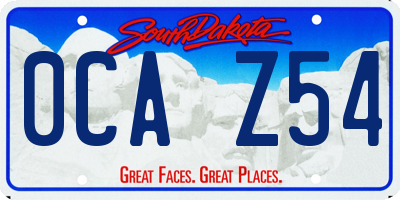 SD license plate 0CAZ54