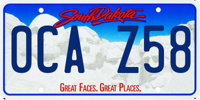 SD license plate 0CAZ58