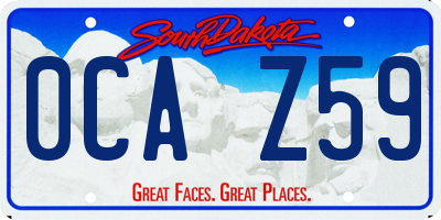SD license plate 0CAZ59