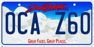 SD license plate 0CAZ60