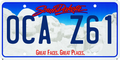 SD license plate 0CAZ61