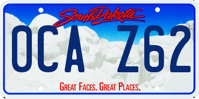 SD license plate 0CAZ62