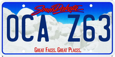 SD license plate 0CAZ63