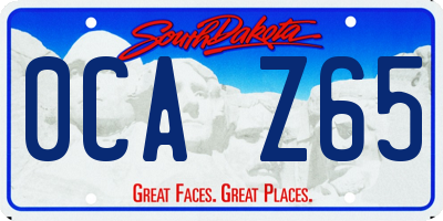 SD license plate 0CAZ65