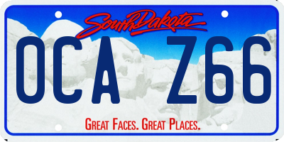 SD license plate 0CAZ66