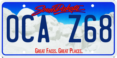 SD license plate 0CAZ68