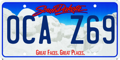 SD license plate 0CAZ69