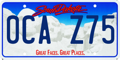 SD license plate 0CAZ75