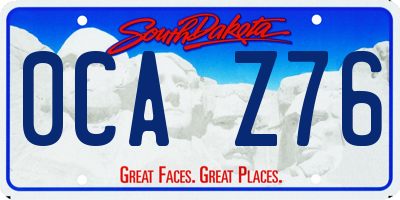 SD license plate 0CAZ76