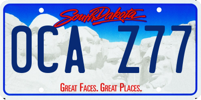 SD license plate 0CAZ77