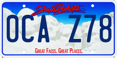 SD license plate 0CAZ78