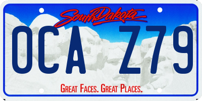 SD license plate 0CAZ79