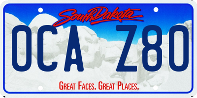 SD license plate 0CAZ80