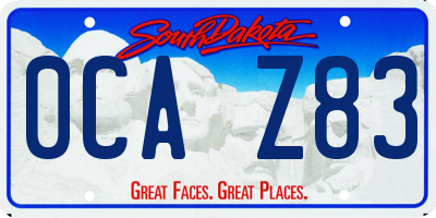 SD license plate 0CAZ83