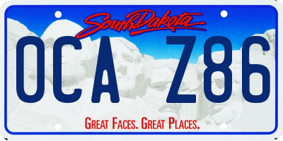 SD license plate 0CAZ86