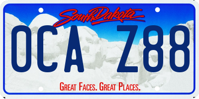 SD license plate 0CAZ88