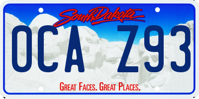 SD license plate 0CAZ93