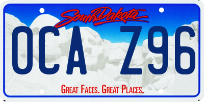 SD license plate 0CAZ96