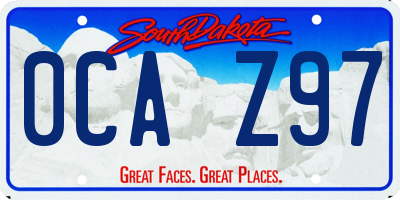 SD license plate 0CAZ97