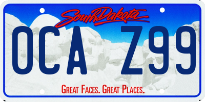 SD license plate 0CAZ99