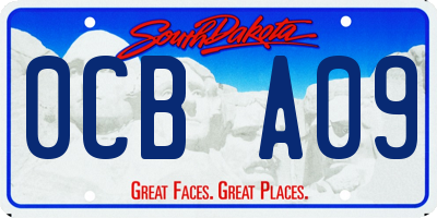 SD license plate 0CBA09