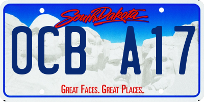 SD license plate 0CBA17
