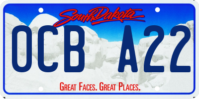 SD license plate 0CBA22