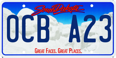SD license plate 0CBA23