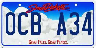 SD license plate 0CBA34