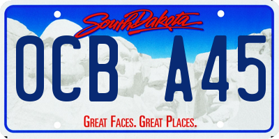 SD license plate 0CBA45