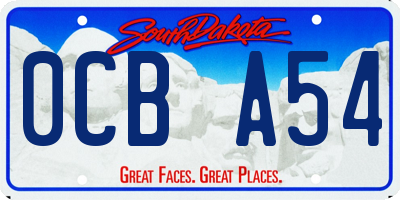 SD license plate 0CBA54
