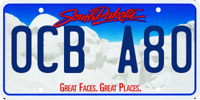 SD license plate 0CBA80
