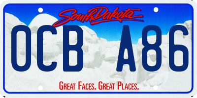 SD license plate 0CBA86