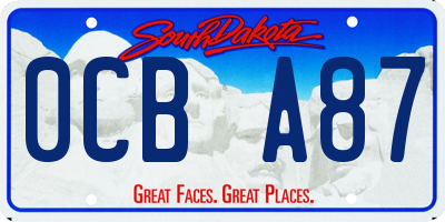 SD license plate 0CBA87