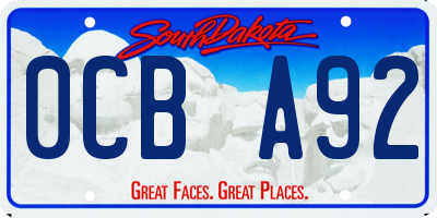 SD license plate 0CBA92
