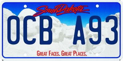 SD license plate 0CBA93