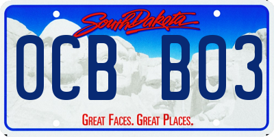 SD license plate 0CBB03