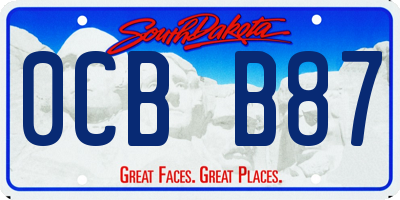SD license plate 0CBB87